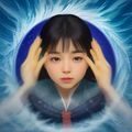 技术编辑阿杰，戴眼镜，穿深色格子衬衫，正盯着代码和网页交互界面